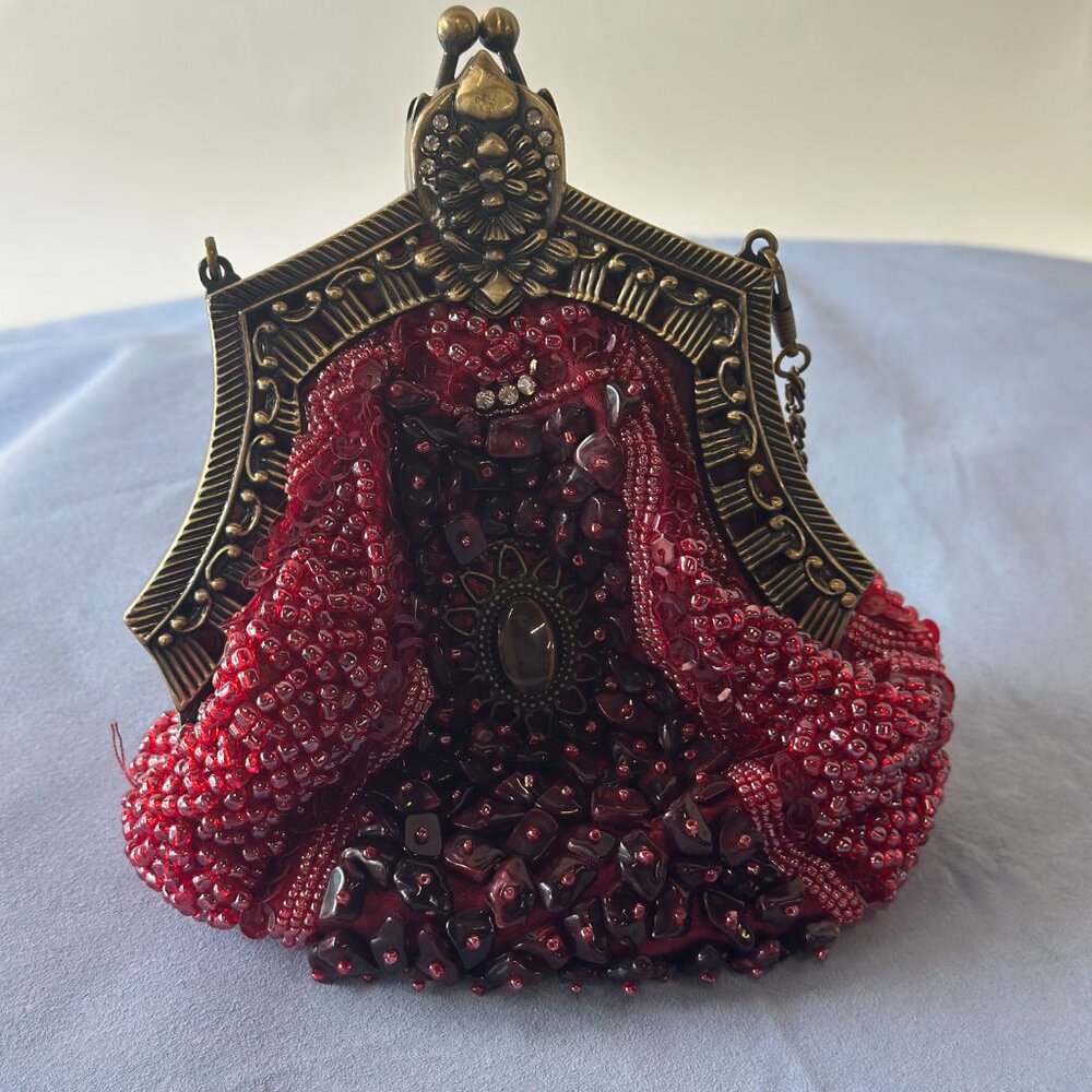 Vintage Beaded Embellished Evening Clutch Purse